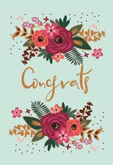 Floral Congrats - Congratulations Card